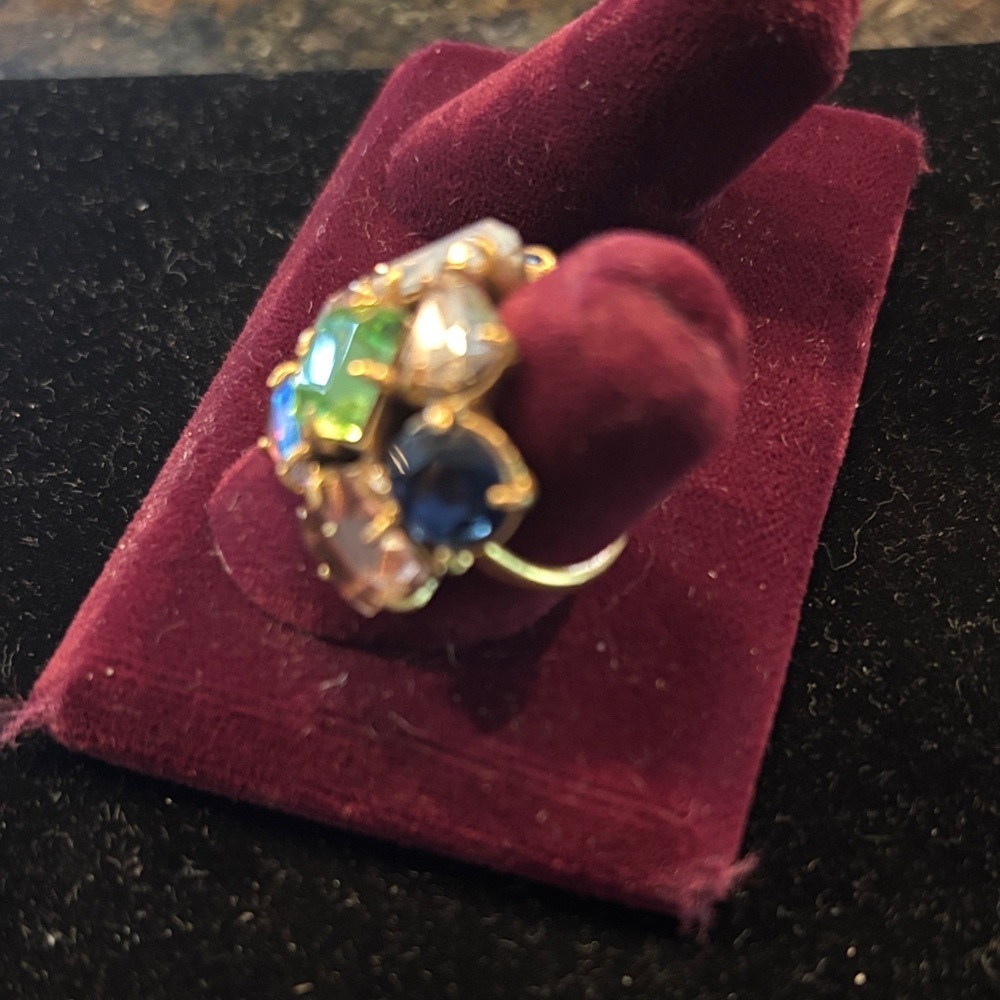 J. Crew Gold Ring with Multicolor Gemstones - Picture 2 of 5